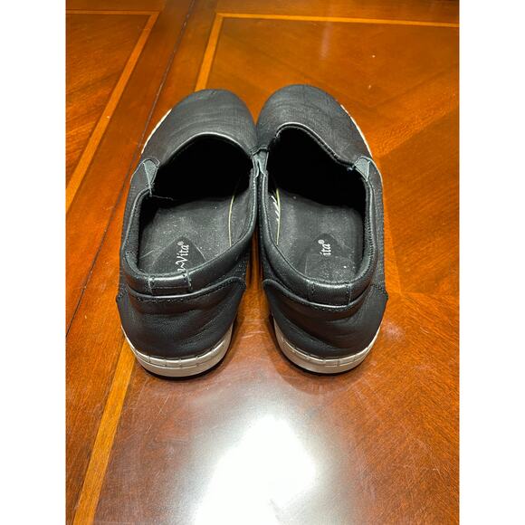 Bella Vita Womens Shoes Sz 10 WW Slide In Sneakers Leather Upper Black Diamond - Picture 3 of 6